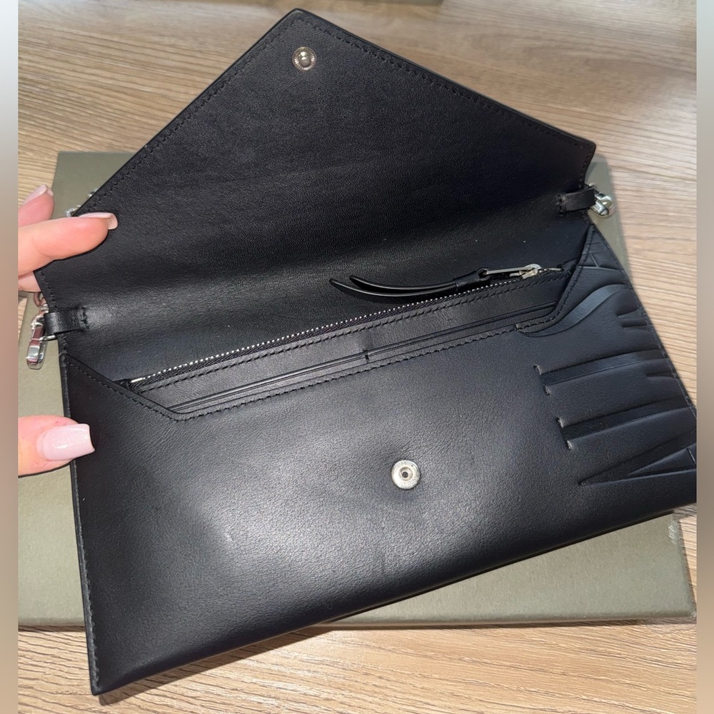 ALL SAINTS Crossbody Envelope Bag with Silver Hardware - Picture 4 of 6